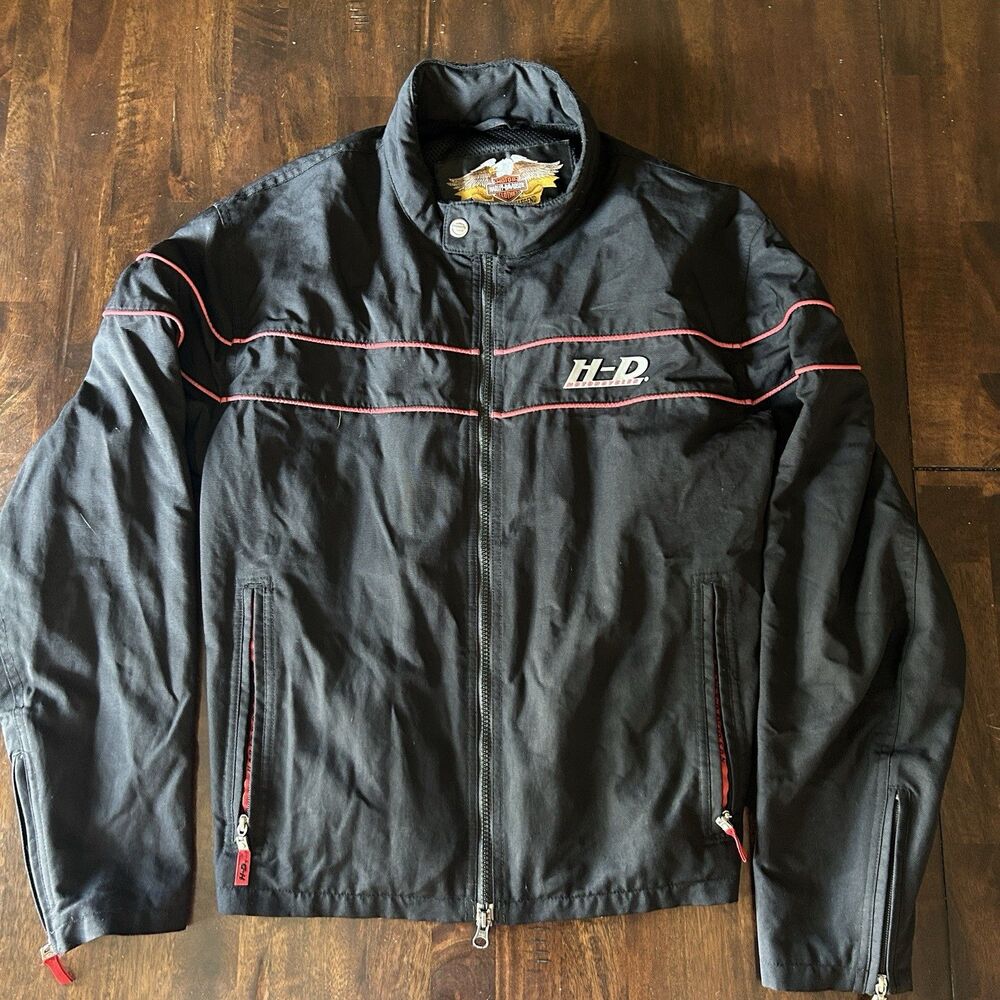 Harley Davidson Mens Manitowoc Stretch Riding Motorcycle Jacket Black 98156-18VM